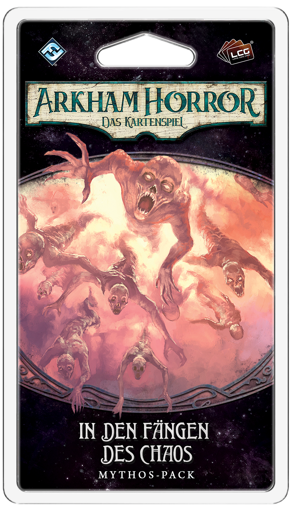 Das Mythos Pack In den Fängen des Chaos zugehörig zur Arkham Horror LCG Erweiterung Der gebrochene Kreis