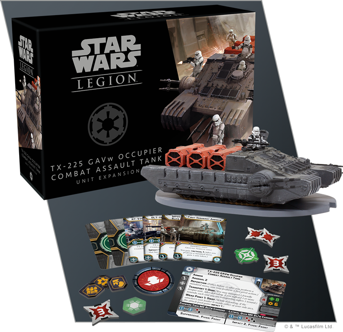 Boxinhalt der TX-225 GAVw Besatzer Kampfangriffspanzer Einheiten-Erweiterung für Star Wars™: Legion